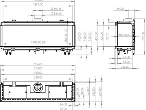 קמין גז בנוי TRISORE 140